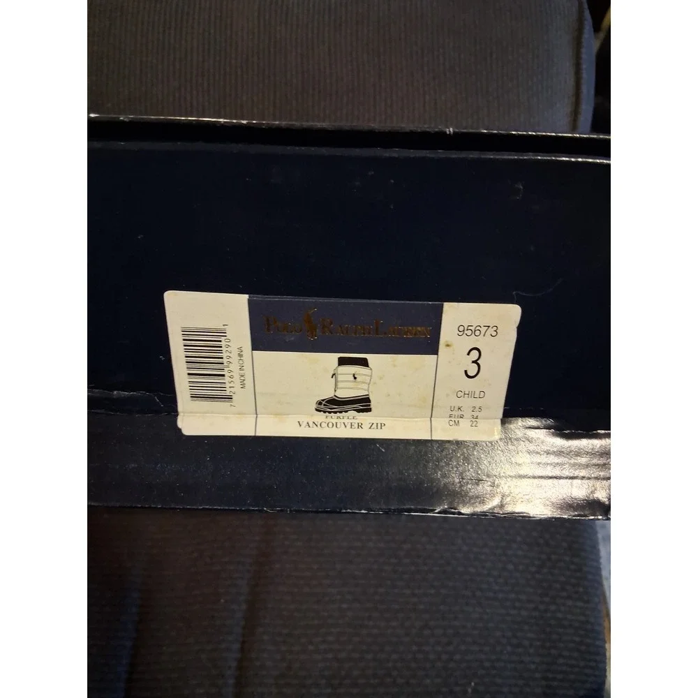 Polo Ralph Lauren Vancouver Snow Boots Lakers Purple‎ Junior Youth Size 3